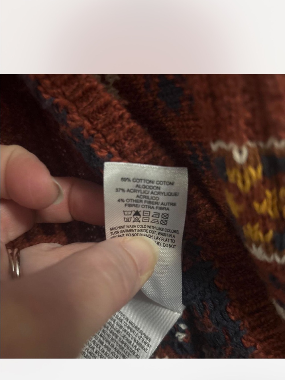 Lucky Brand Rust Brown Open Aztec-Trim Cardigan - Picture 5 of 5